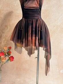 Women Midi Dresses - 全穀類咖啡 - 查看 6