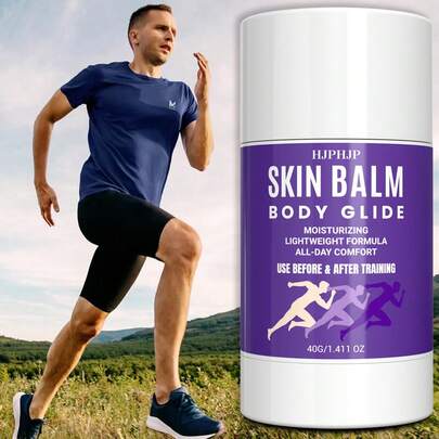 HJPHJP 40g Bálsamo antirroces Body Glide, contiene manteca de karité y aceite de coco, resistente al sudor y la humedad, reduce la irritación de la piel, apto para muslos, brazos, pies, cuello y otras áreas sensibles para actividades al aire libre