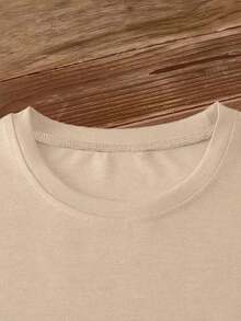 Women's Elegant Vintage Blouse, Short Sleeve, Hibiscus Print, Round Neck, Ideal For Spring And Summer, Versatile Casual Fashion For Travel And Daily Wear, Elegant Retro Style. - 杏色 - 查看 3