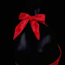 ICON Deep V-Neck Bowknot Strap Jacquard Palace Style Romantic Satin Dress White Dresses For Women - Rojo - Ver 10