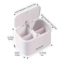 Dust-Proof Cotton Swab Storage Box And Makeup Pad Dispenser, Multi-Compartment Multifunctional Cosmetic Organizer Box, INS Style Makeup Storage Box With Tweezers, Suitable For Vanity, Bathroom Cabinet - Multicolor - View 8