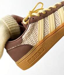 Adidas Handball Spezial Prlvd Brown Shoes Women's JQ8411| Classic, Casual, Everyday, Comfortable - 卡其色 - 查看 4