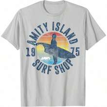 Jaws Amity Island Surf Shop 1975 Retro Logo T-Shirt - 黑色 - 查看 8