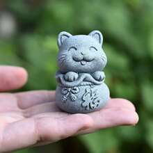 1件，招财猫雕像家居装饰，石灰石树脂材质，寓意招财纳福，年年丰收，小猫/小型装饰套装，趣味家居/飞机桌/庭院/花盆装饰，水苔花盆/鱼缸微景观装饰，花园庭院微雕塑，心理沙盘微雕塑，创意小礼物 - 招財貓 - 查看 13