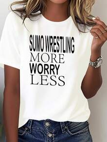 Camiseta Gráfica de Lucha Sumo para Mujer - Diseño Puro y Blanco, uste Casual Relado, Fácil Cuidado, Primo Mayor, Camiseta de Primo, Camiseta Divertida, Camisetas de Primo, Camiseta Sarcástica, Camisetas Gráficas para Mujer, Camisetara Mujer, Tener un Primo, Camiseta Gráfica Divertida, Camiseta de Cumpleaños con Letrero para Mujeres, Camisetas Divertidas para Mujeres, Camisetas Gráficas para Mujer, Mercancía Literaria, Camiseta Divertidara Mujer, Camisetas para - Blanco - Ver 2