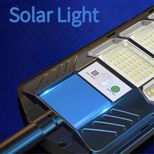 Ultrascharfe Solar-LED-Straßenleuchte, 240/96 LEDs Dämmerung bis Morgengrauen Solar-Außenleuchte mit Bewegungssensor, 3 Beleuchtungsmodi, 280° Weitwinkel, IP65 wasserdichte Sicherheitsleuchte geeignet für Garten, Straße, Parkplatz, Terrasse - Einheitsgröße - Übersicht 6