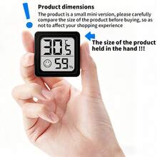 3 piezas Mini Termómetro y Higrómetro - Monitor de temperatura y humedad de alta definición, pantalla LCD grande, diseño compacto de bajo consumo, adecuado para el hogar, la oficina y el monitoreo de entornos interiores, alimentado por batería, sin instalación requerida, también adecuado como regalo para amigos y familiares - Negro - Ver 11