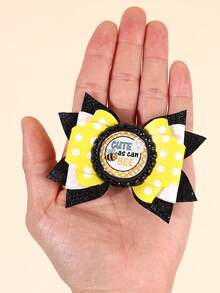 2pcs Yellow Red Hair Bow Clips,Glitter Bee Ladybird Decor Bow Hair Clips For Girl,Fashion Alligator Clips Hair Accessories For Girl Party Gifts - Multicolor - View 7