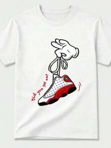 Camiseta con Gráfico de Manos de Dibujos Animados. Camiseta gráfica de estilo urbano - Blanco - Ver 1