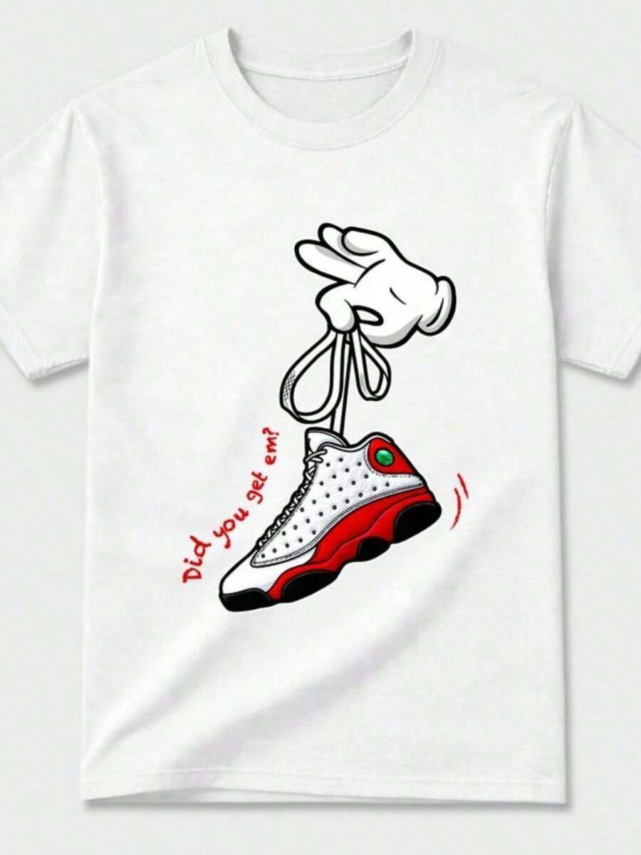 Camiseta con Gráfico de Manos de Dibujos Animados. Camiseta gráfica de estilo urbano - Blanco - Ver 1