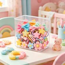 1/6/12PCS Transparent Wall Mounted Storage Box, Baby Room Desktop Hair Accessories Storage, Bathroom Wall Mounted Multifunctional Storage Supplies - Multicolor - View 4