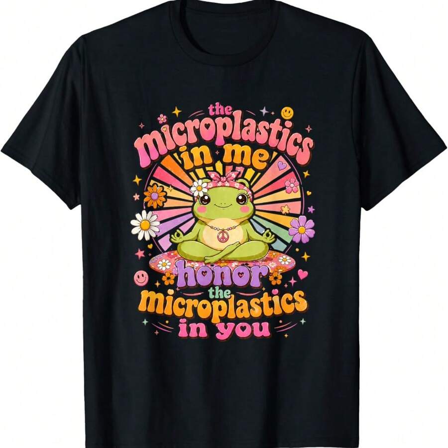 Frog Yoga The Light In Me Honors The Light In You Meme Silly T-Shirt - Black - View 1