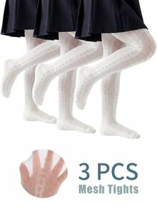 3 piezas Medias de malla de verano para niñas recién nacidas - Transpirables, resistentes a los mosquitos y suaves - Multicolor - Ver 10