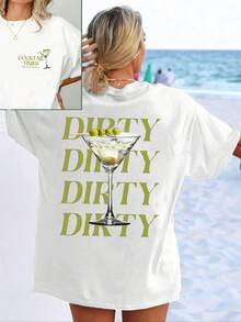 Women's 100% Cotton T-Shirts 2026 Korean Style Round Neck Print Short Sleeve T-Shirt - White - View 1