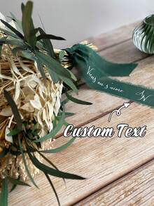 Custom-Designed Personalized Wedding Bouquet Ribbons - Floral Tapestries With Customizable Names And Dates, Suitable For Bridal Showers, Birthdays, Graduations - Made Of Polyester, With An Elegant Design, Ideal For Wedding Guest Gifts And Celebratory Decorations, Exquisite Style And Fine Workmanship. - Multicolor - View 7