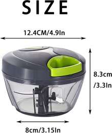 1pc,Manual Vegetable Chopper Food Chopper With Container, Pull-String Manual Vegetable Cutter For Salad, Garlic, Nuts, Onions - màu xanh lá - Xem 3