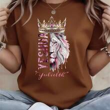 Camiseta de Mujer con Estampado Divertido - Casual, de manga corta, cuello redondo, corte holgado, lavable a máquina, cómoda para todas las estaciones, adecuada para uso casual. |   Corte holgado |   Impresiones duraderas, adecuadas para varios regalos navideños, enviadas desde el almacén local 2026. - Rojo - Ver 8