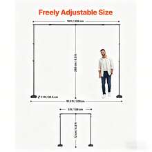 Backdrop Stand, 8.5 X 10 Ft Adjustable Photo Backdrop Stand Kit, Portable Background Backdrop Stand With 7 Crossbars, Heavy Duty Projector Screen Stand, For Wedding, Photo Video Studio & Party - 8.5 X 10 Ft - View 11