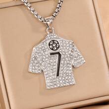 2026 World Cup Football No.7 No.10 Jersey Titanium Steel Necklace Luxury Full Rhinestone Stainless Steel Pendant Necklace - 2 - 查看 7