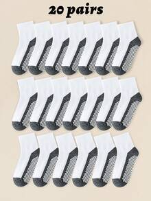 20/8/3 Pairs Classic Black White Gray Contrast Dot Non-Slip Children's Socks, Breathable Toddler Casual Crew Socks For Boys & Girls, Suitable For Spring Summer Autumn, Indoor/Outdoor Wear - Multicolor - View 33
