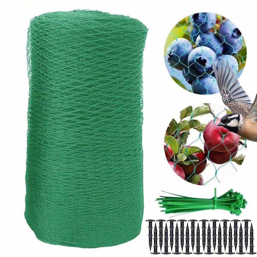 4 x 12 Meter großes Schutznetz mit gleichmäßiger Maschenweite – bietet Schutz vor Sonne, Regen und Schnee. Es lässt sich individuell zuschneiden und schützt Obstbäume, Sträucher, Gemüsegärten, Blumenbeete und Rasenflächen vor Vögeln, Insekten und intensiver Sonneneinstrahlung, während es gleichzeitig für Luftzirkulation und Lichteinfall sorgt. Ideal für Obstplantagen, Baumschulen, Gewächshäuser, Hausgärten und den Landschaftsschutz. - Grün - Übersicht 1