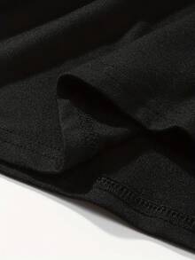 Camiseta de Hombros Caídos con Estampado de Letras y Mariposas, Manga Corta, Cuello Redondo, Estilo Casual para Primavera y Verano, Ropa de Mujer Y2k - Negro - Ver 4