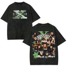 Graphic Cotton-Shirt Anime Print-ShirtSuper Value Hot-Shirt D-Generation X Break It Down Washed Tee – Attitude Era Streetwear Oversized Fit Heavyweight Cotton Grunge Graphic Festival-Ready Style Suitable As A Fans SD0082 Y2K,Oversize Plus Size Men's S To 5XL,Summer Tee - 黑色 - 查看 1