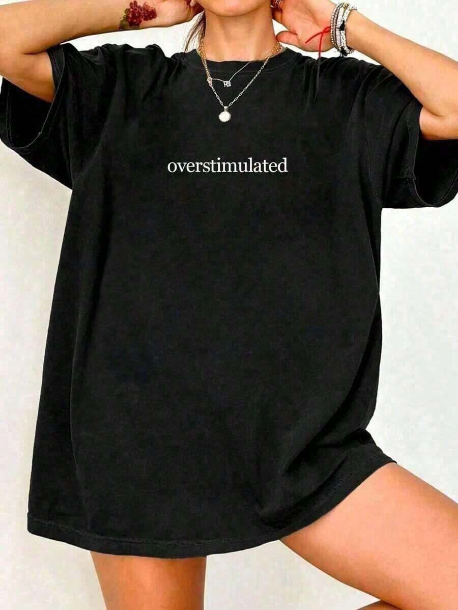 100% cotton Camisetas de manga corta con patrones para damas en ocio.Nueva camiseta elegante, trajes de verano para damas, trajes de vacaciones, ropa de verano, trajes de primavera, tops de verano, trajes festivos, trajes de Pascua para damas. - Negro - Ver 1