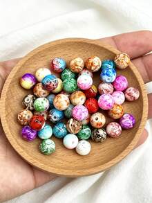 100/50pcs/1pc 時尚混色 10mm 壓克力圓形珠子，簡約可愛，適合女性手工 DIY 珠寶製作、珠寶、手鍊、耳環、項鍊、吊墜、手機掛飾、鑰匙圈等，情人節、母親節、父親節、生日派對等的完美禮物 - 查看 8