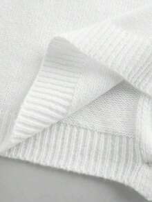 Cárdigan de mujer de manga larga, cuello redondo, suelto y corto, de unicolor, cómodo y acogedor, ideal para el uso diario, en color amarillo mantequilla para otoño/invierno - Blanco - Ver 7