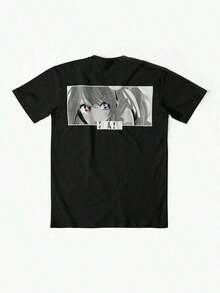 Unisex Graphic T-Shirt With Eye-Catching Prints, Ideal For Men And Women. This Black And White Japanese-Style T-Shirt Features An Anime-Inspired Design With The Eyes Of An AI Idol. Made From Soft Cotton, It Has Short Sleeves And A Crew Neck With Expressive Pink Details On The Eyes And The "IA" Lettering. Suitable For Casual Daily Wear, Sports, Travel, And As An Anime Fan Outfit. It's A Comfortable, Breathable Fabric With A Unisex Style, Perfect For Summer. This Standard-Fit Summer T-Shirt Is Ideal For Men. - 白色 - 查看 8