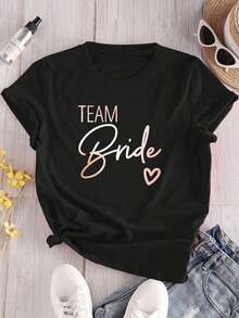 Camiseta de hombre con estampado gráfico a la moda, camisetas para despedida de soltera, camisetas para el equipo nupcial, camisetas para fiesta de despedida de soltera, tops para fiesta nupcial, camisetas para propuesta de dama de honor, top casual de manga corta con cuello redondo para primavera y verano - Tops de verano, ropa de hombre - Negro - Ver 8
