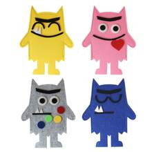 Emotional Monster Toy Puppet Set, Montessori Emotion Expression Storytelling Props, Felt Emotion Learning Game, Classroom Simulation Fun Teaching, Home Parent-Child Interactive Education, Gift For Children - 4pcs - View 2