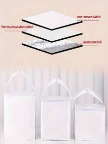White Insulated Bag, Cake Insulated Bag, Takeout Insulated Bag, Cooler Bag, Fresh-Keeping Insulated Bag, Aluminum Foil Cooler Insulated Bag, Special Baking Cooler Bag, Suitable For Food Insulation, Cooling And Fresh-Keeping - Multicolor - View 2