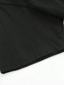 Creative Letter Print Shirts. Short Sleeve Shirt, 100% Cotton, With A Soft, Breathable, And Comfortable Crew Neck. 0L6N - Black - View 4