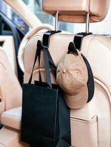 4件組汽車頭枕掛鉤，適合掛包包、雜貨、手提包、帽子，附夾子汽車配件 - A - 查看 5