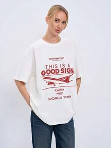 Camiseta de manga corta 100% algodón, estilo americano de otoño, moderna y cómoda de llevar, disimula las imperfecciones del cuerpo, top de moda hip-hop para mujer. - Negro - Ver 9