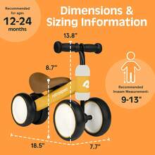 Retrospec - Bicicleta de Equilibrio con 4 Ruedas para niños de 12 a 24 Meses, Juguete de Bicicleta para niños de 1 año - Rosa (Sonrojo) - Ver 8
