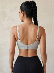 3pcs Women's Letter Print Bra Set, Polka Dot Strap Comfortable Bra Set, Comfortable Push-Up Bra - Multicolor - View 6