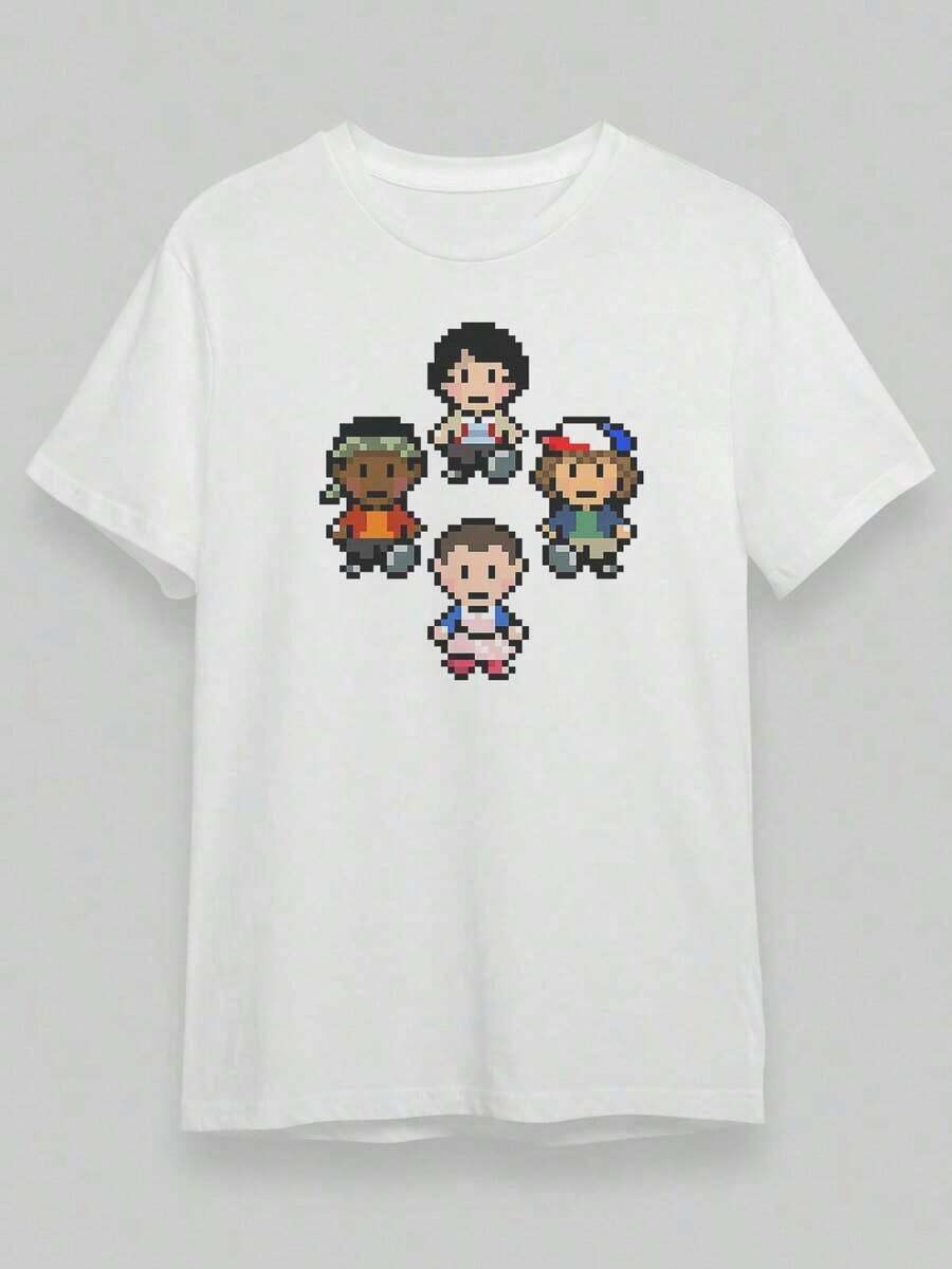 Camisa el manga corta con cuello redondo el algodón Camiseta Genteña de Otro Mundo Camiseta de algodón Camiseta de Cuello Redondo Genial Adecuado para clima cálido Manga corta Material ligero Mantente Fresco Todo el Día, S-stranger Cosas, camiseta el Día el san Patricio, camiseta impreso negra, ropa el hombre,playeras el hombre, camisas el hombre, blusas para mujer, playeras el algodón mujer, san San Valentín Día de San Valentín ropa, niños ropa, San Valentín atrapasueños para mujeres, camiseta con gráficos el anime japonés - Negro - Ver 1