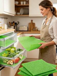 1/3pcs Fruit & Vegetable Fridge Liners, Reusable Refrigerator Drawer Mats, Breathable Design To Extend Freshness, Kitchen Fridge Pads - Multicolor - View 7