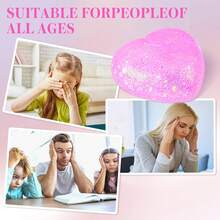 1Pack New Glitter Crystal Heart Shaped Squeeze And Release Toys, Slow Rebound Release Toys, Casual Holiday Gifts, High Aesthetic Dopamine Colors- Soft And Slow Back,Sticky Stress Relief Toy,Cute Stuff,Travel Portable Fidget Squeeze Toys,Squishy,Perfect For All Ages Austism,Ideal Holiday Gifts,Fun Cute Gift,Birthday Gifts,Easter Gifts,Halloween Gifts,Christmas Gifts,Christmas Stocking Fillers,Party Bag Fillers( Random Color) - 1Pack Glitter Heart Squishy - 查看 6
