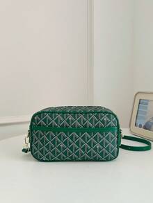 SHIMEINI 1pc New Fashionable Elegant Printed Shoulder/Crossbody Camera Bag, Suitable For Men And Women For Daily Use, Work Commute, Vacation, Holiday, Party, Shopping, Gift (Actual Item Does Not Include Pendant) - Green - View 2