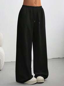 Pantalones Deportivos Holgados de Verano para Mujer con Lazo Frontal, Ropa Casual Diaria, Graduación, Maestra, Regreso a Clases - Gris - Ver 8