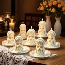1pc Prayer Angel Mold, Multipurpose Reusable And Easy Demold | Candle Making Mold, Suitable For Epoxy Resin And Clay Crafts As Baptism Gifts - White - View 3