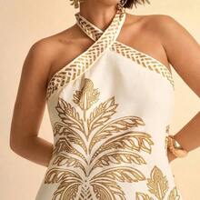 Plus Size Women Printed Summer Dress, Fashionable - Amarillo - Ver 5