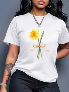 Ropa de mujer de talla grande, camisetas holgadas para mujer - tops casuales ligeros para uso diario, con diseños minimalistas, adecuados para diversas ocasiones - camisetas de cuello redondo holgadas - prendas esenciales transpirables para el día a día, fáciles de usar, estética sencilla, textura suave. O0ZC - Blanco - Ver 2