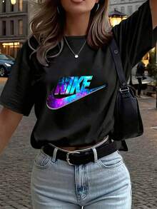 Dam-T-shirts - Svart - Visa 6