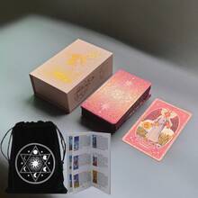 Classic Wett Tarot Gift Set, Pink Gold Starry Tarot Cards Made Of Waterproof PET Material, Comes With Velvet Card Bag And English Instruction Manual, Suitable For Gifting, Divination Experts And Beginners - Multicolor - View 12