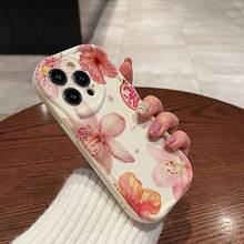 Pink Orchid Design Phone Case, Compatible With 16 Pro/15/14/13/12/11 - White - View 3